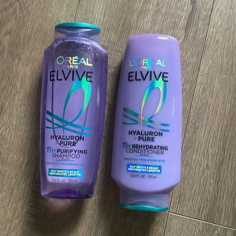 L'Oreal Elvive Hyaluron Pure Hair Care shampoo conditioner Duo NEW - Picture 3 of 4